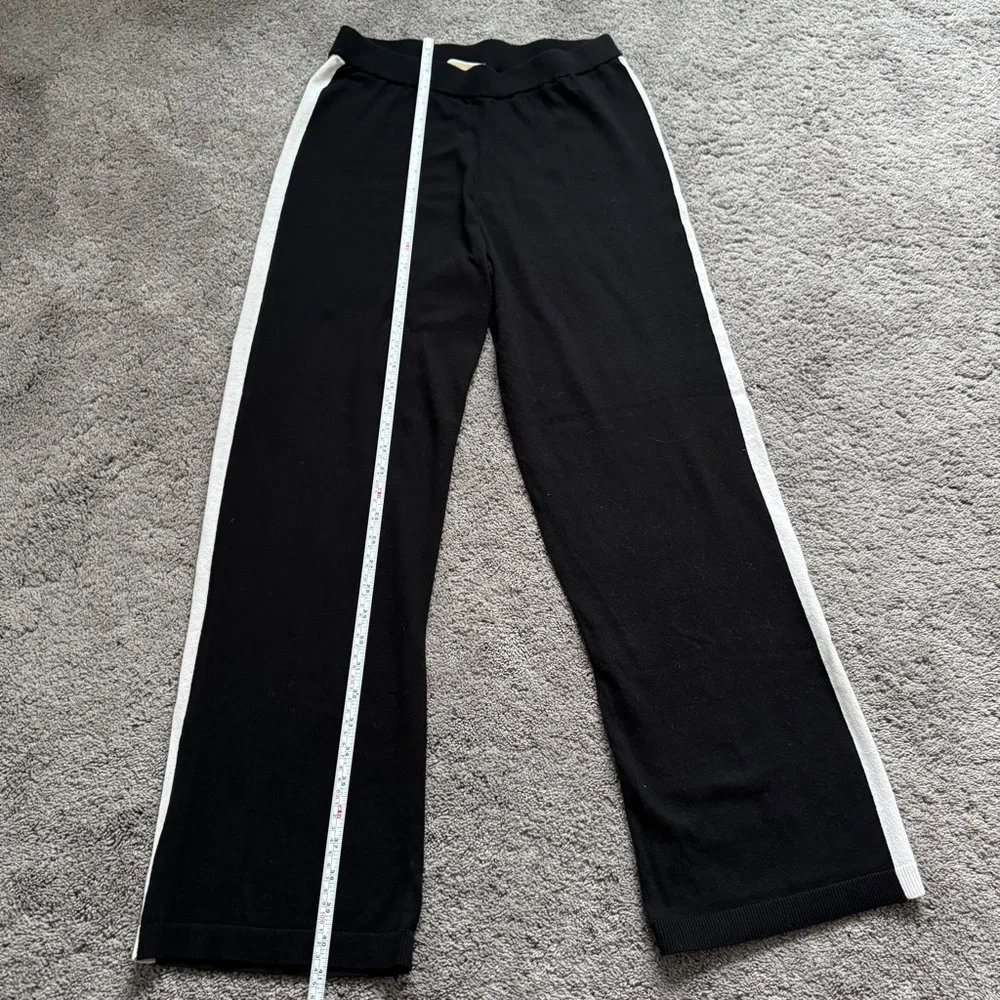 Michael Kors Black Wide-leg Pants with White Accents